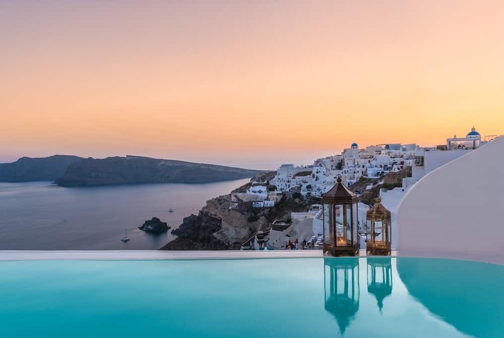 Magische Golden Hour auf Santorini © Andronis Hotels